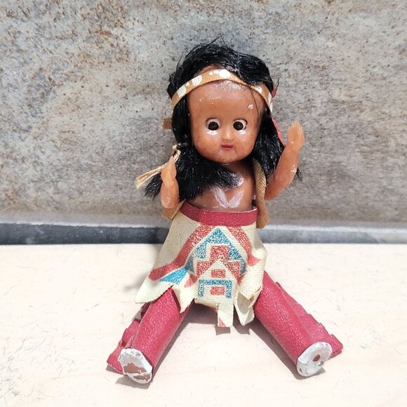 Vintage Native American Indian Doll Open Close Eyes - Picture 7 of 9